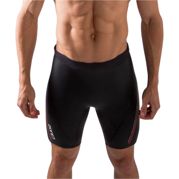 2026 Zone3 Premium Aerodome Elite 5/3mm Neoprene Buoyancy Swim Shorts NA18MBSP101 - Black / Red